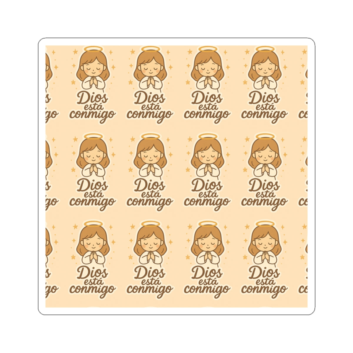 DIOS esta conmigo Faith love Spanish Christian Kawaii Stickers – Inspirational Angel Sheet for Faith, Gratitude & Healing. Faith speaks in Spanish too — let every sticker be a prayer full of love, peace, and healing.
