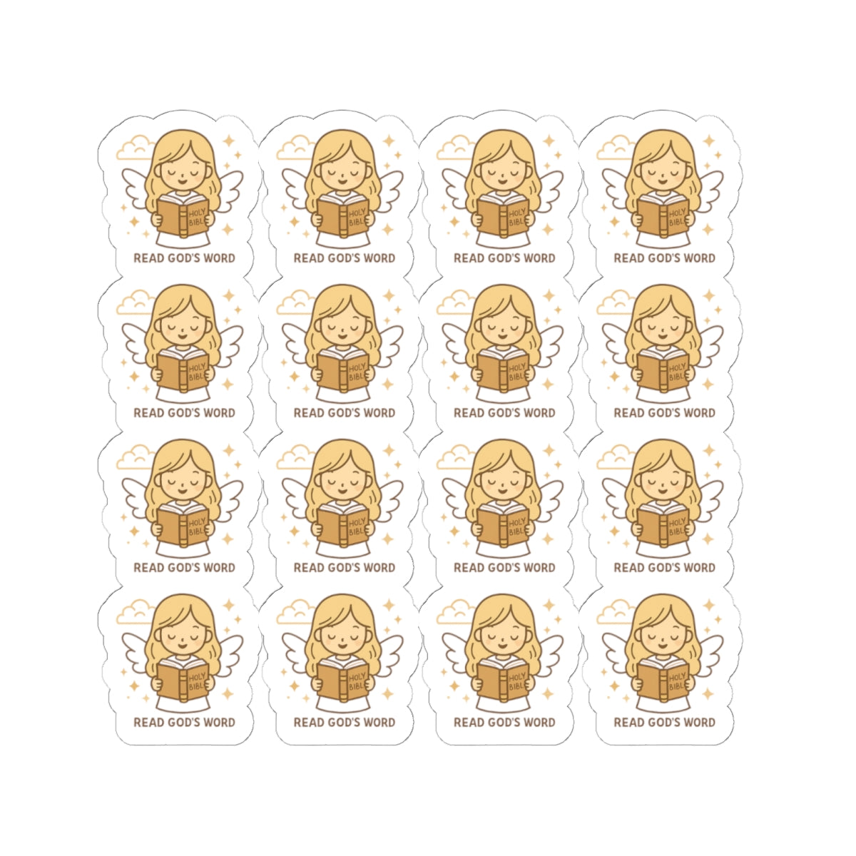 Bible Study Angel , Read God’s Word Stickers – Christian Scripture Kawaii Stickers for Journals & Faith Gifts. Bring light, strength, and joy to your quiet time with these tender Scripture angels.
