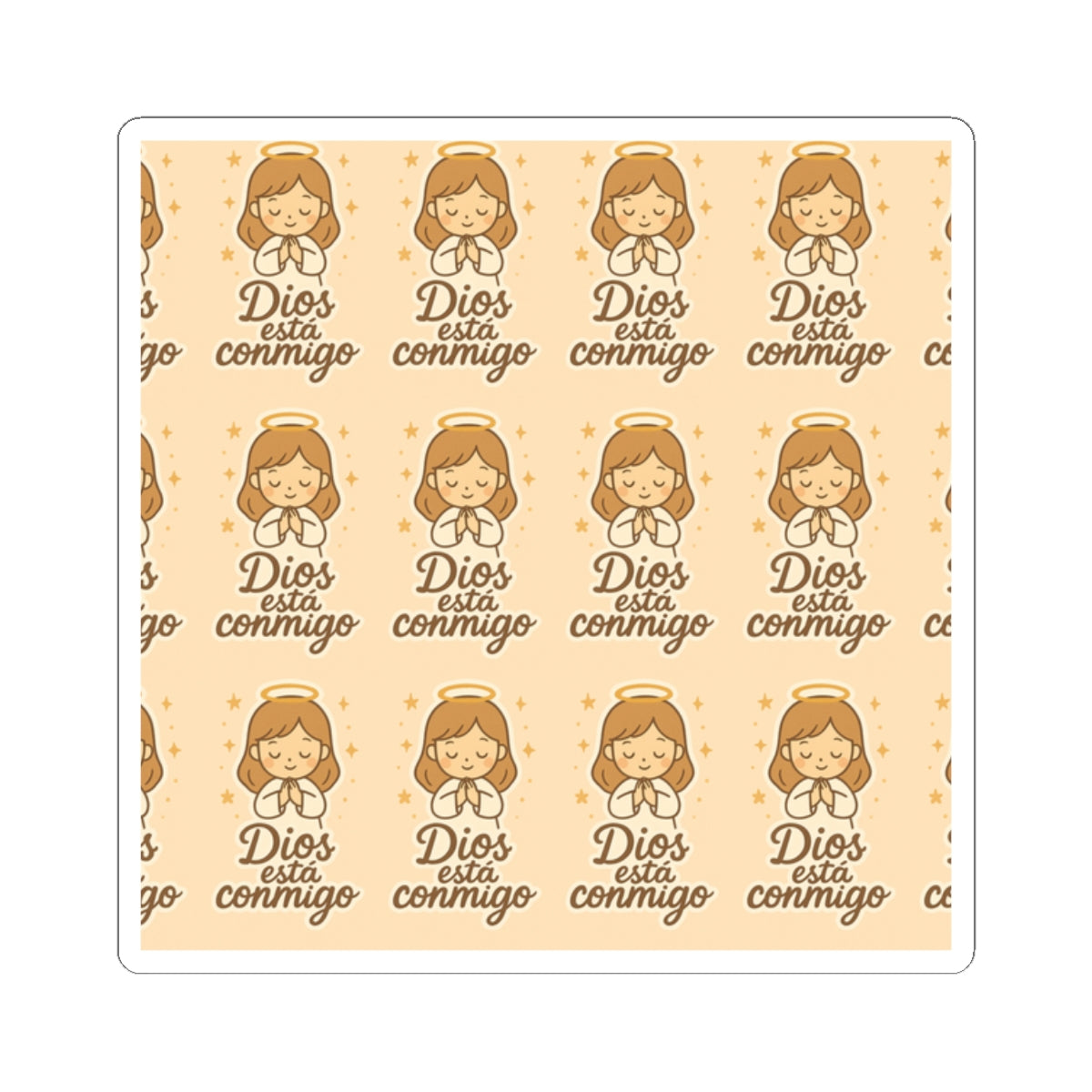 DIOS esta conmigo Faith love Spanish Christian Kawaii Stickers – Inspirational Angel Sheet for Faith, Gratitude & Healing. Faith speaks in Spanish too — let every sticker be a prayer full of love, peace, and healing.