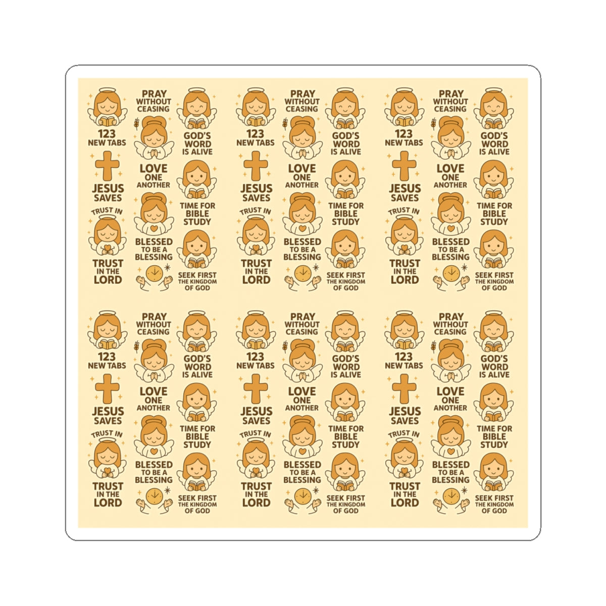 Angel of Faith - Christian Kawaii Sticker Set. Faith-filled stickers to inspire trust, prayer, and devotion daily.