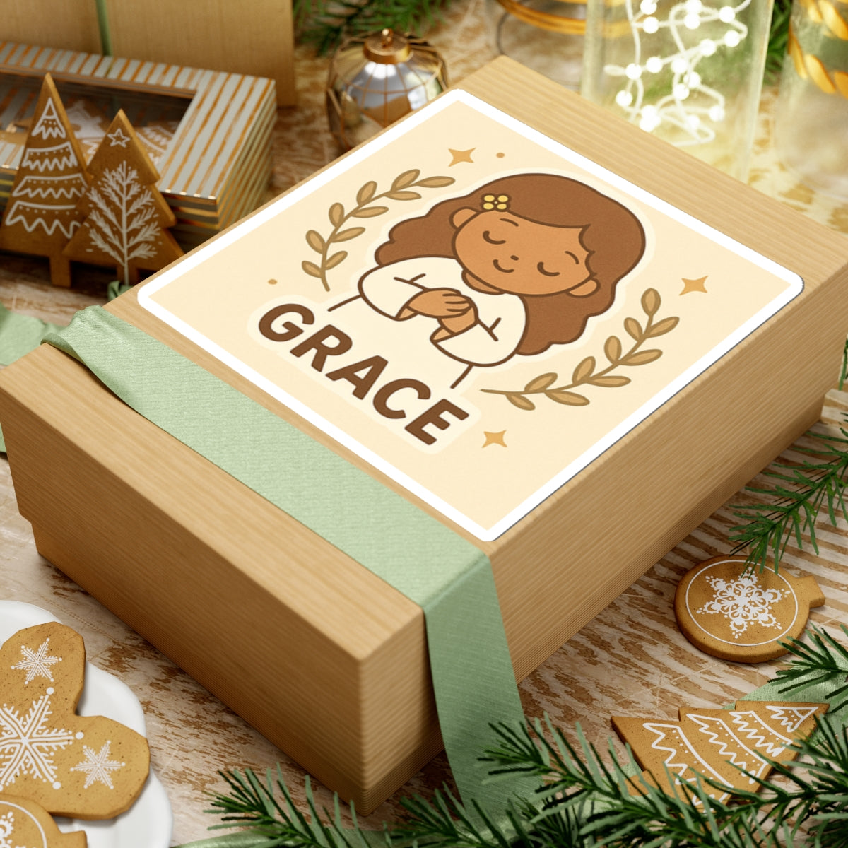 Grace Angel Sticker - God's Grace, Cute Angel Decor, Faith-Based Gift, Aesthetic Laptop Stickers, Inspirational Art, Bible Verse Decor