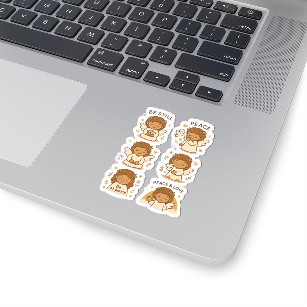 Peace & Love Angel Stickers – Christian Kawaii Sheet with Philippians 4:7 for Journaling & Faith-Based Gifts. A gentle hug from heaven — in every sticker. Let His peace guide your heart.