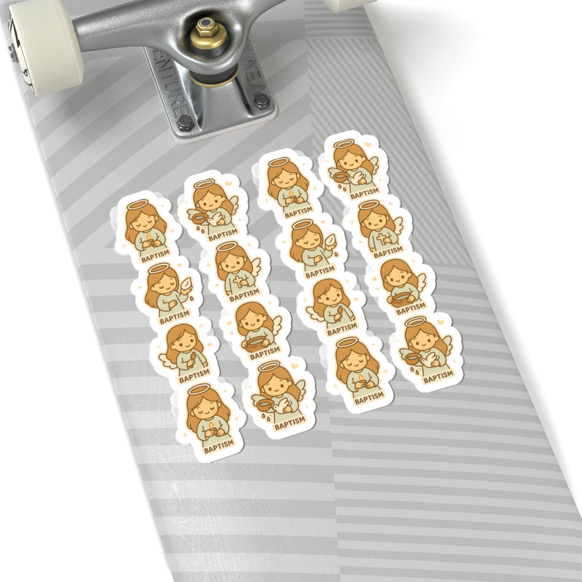 Baptism Angel Stickers – Christian Baby Girl Baptism Stickers | Faith Kawaii Printable Decor. Celebrate the sacred with heavenly sweetness — perfect for baptism gifts, cards, and keepsakes.