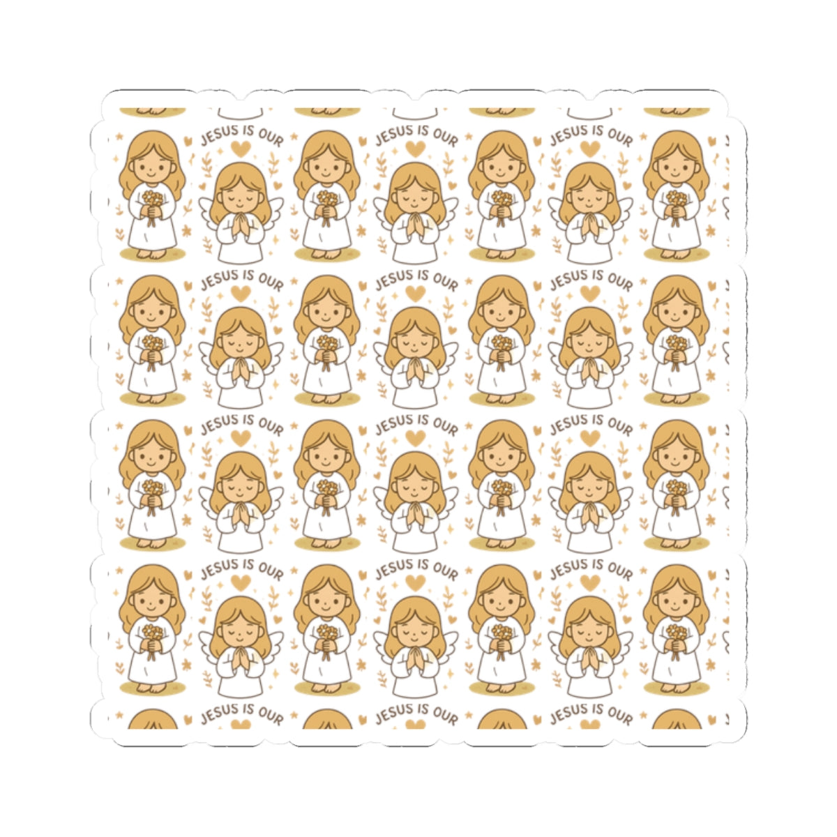 Christian Angel Jesús is our Stickers – Faith, Love & Encouragement Stickers for Journaling, Gifting & Spiritual Inspiration. Gentle angel hugs and heavenly words to brighten hearts and uplift souls