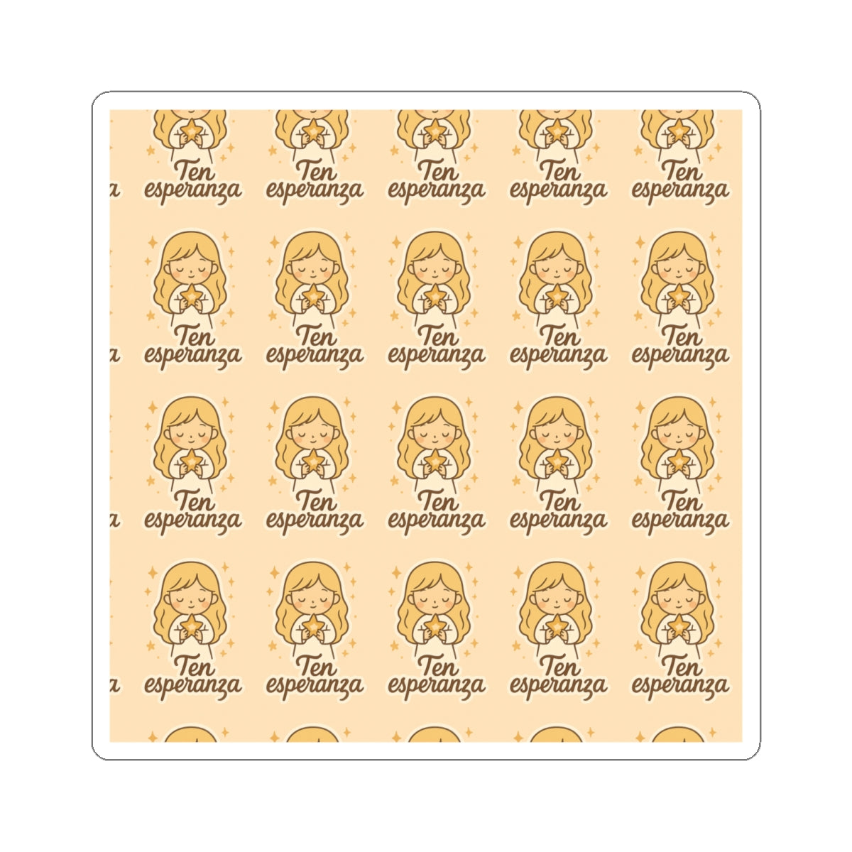 Ten Esperanza Spanish Christian Kawaii Stickers – Inspirational Angel Sheet for Faith, Gratitude & Healing. Faith speaks in Spanish too — let every sticker be a prayer full of love, peace, and healing.