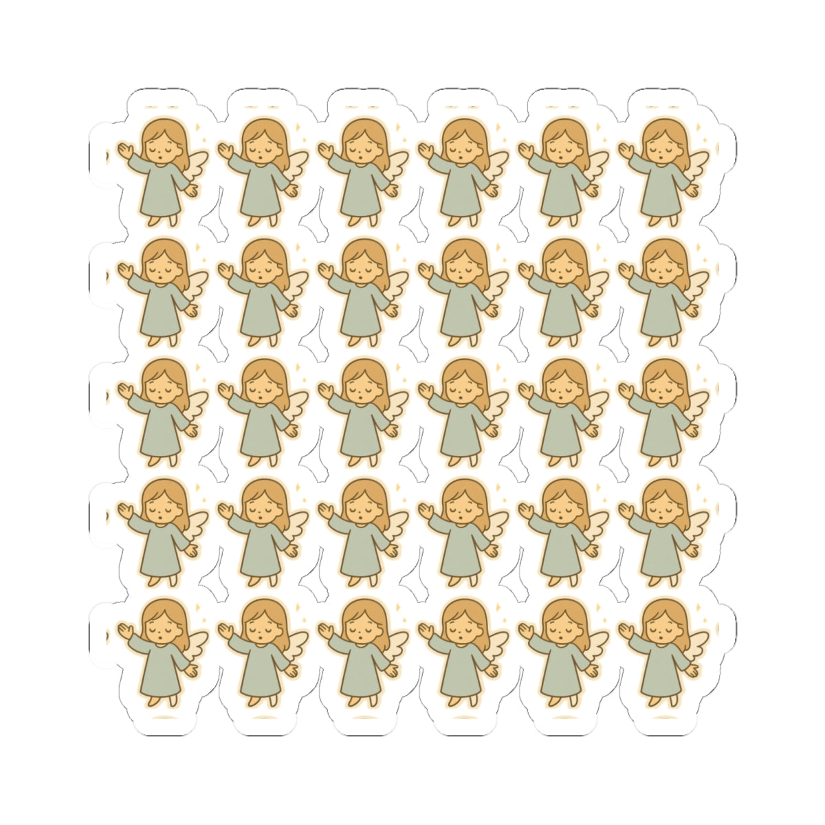 Minimalist Faith Angel Stickers faithy – Kawaii Christian Sheet for Spiritual Journaling & Encouragement. Gentle reminders of faith and light — in every little sticker.