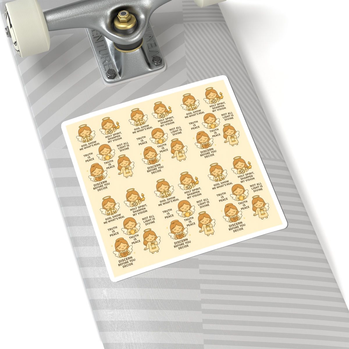 Angel of Discernment - Christian Kawaii Sticker Set. Faith-filled stickers to guide your heart with truth and wisdom.