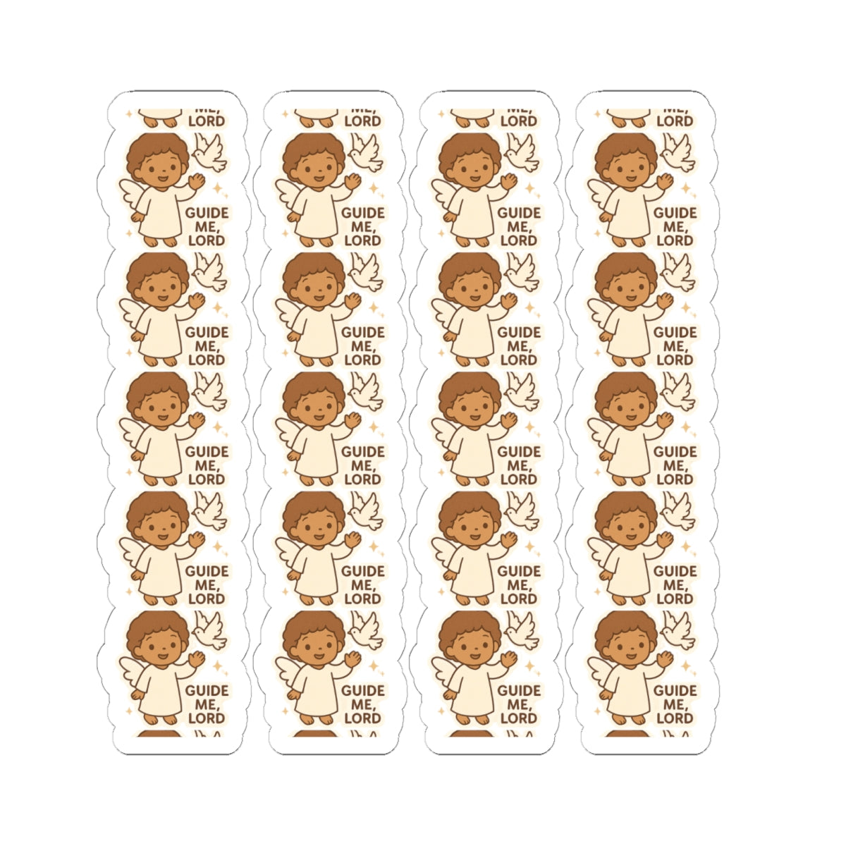 Faith & Kindness Angel Stickers .Guide me Lord– Kawaii Christian Sheet with Affirmations of Love, Blessing & Prayer. Let kindness, faith, and guidance follow you — one angel at a time.