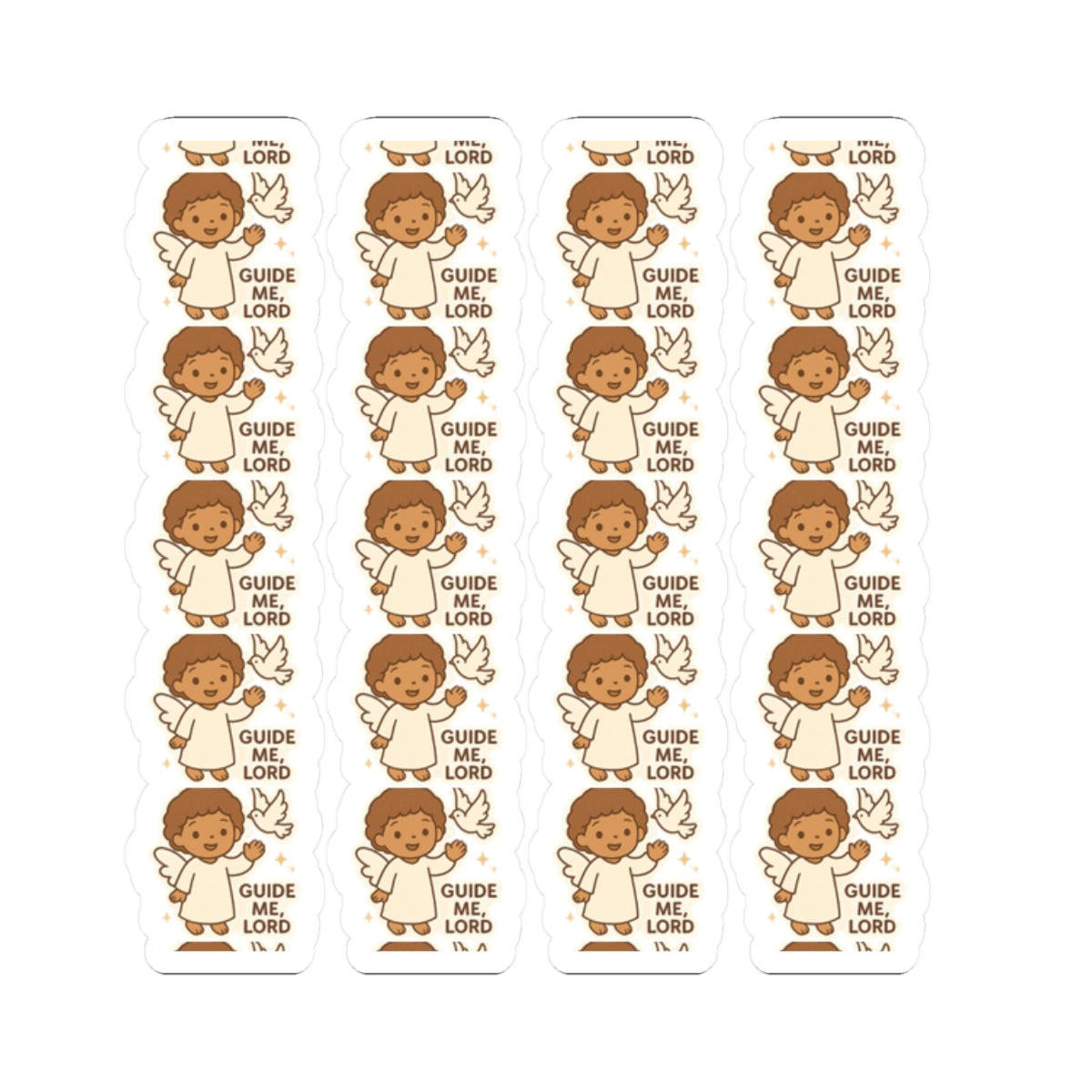 Faith & Kindness Angel Stickers .Guide me Lord– Kawaii Christian Sheet with Affirmations of Love, Blessing & Prayer. Let kindness, faith, and guidance follow you — one angel at a time.