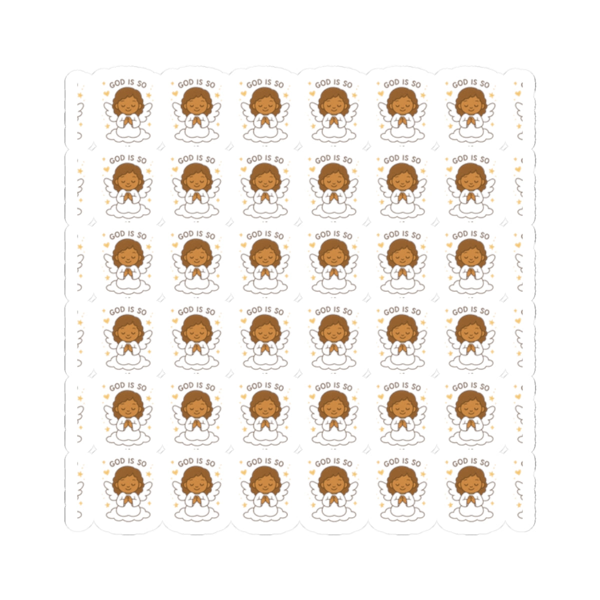 Grace-Filled Angel,GOD is so ✨⚡️Stickers – Kawaii Style with Christian Quotes on Peace and Purpose. Gentle reminders of God’s grace, peace, and divine purpose—carried by angel wings.