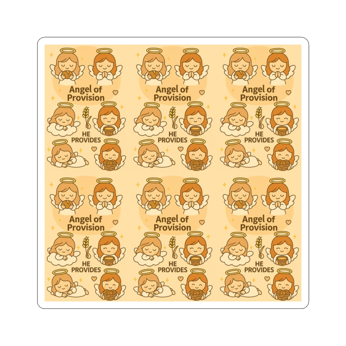 Angel of Provision - Christian Kawaii Sticker Set. Cute stickers reminding you of God’s faithful provision and care.