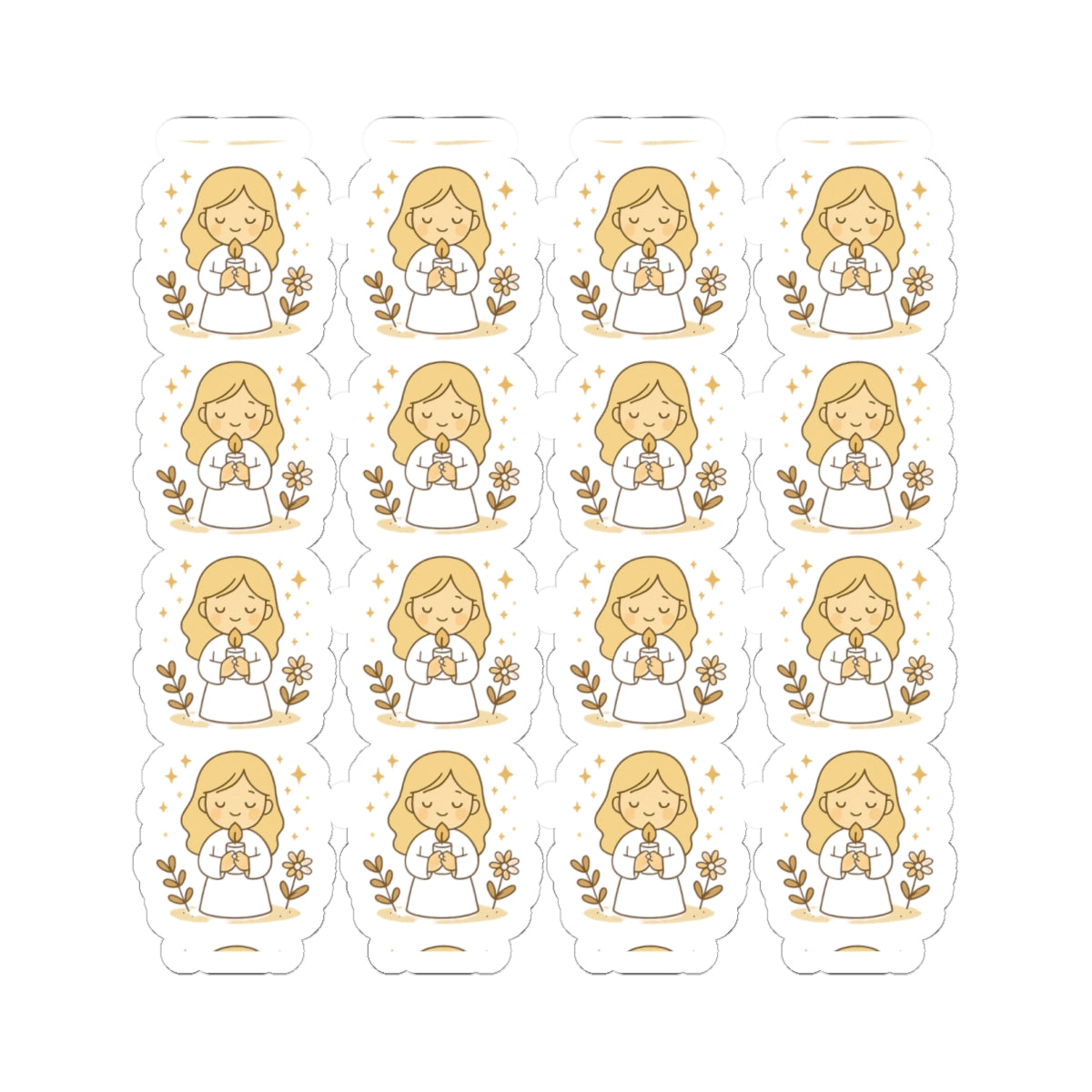 Faith & Courage Angel FAITH A Stickers – Kawaii Christian Sheet with Prayers, Scripture & Light-Inspired Affirmations. Faith doesn’t eliminate fear — it gives you the courage to walk through it. One sticker at a time.