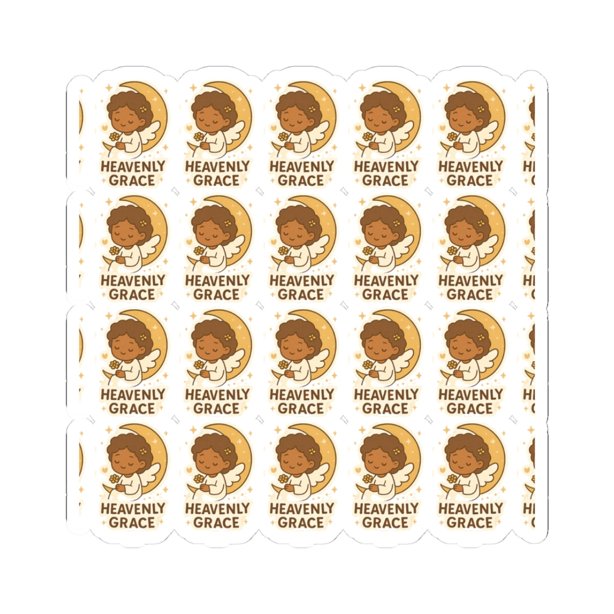 Amazing Grace Angel , “Heavenly Grace” Stickers – Kawaii Spiritual Faith Stickers with Bible Quotes. Faith-filled moments of grace, comfort, and divine beauty—wrapped in angel wings.