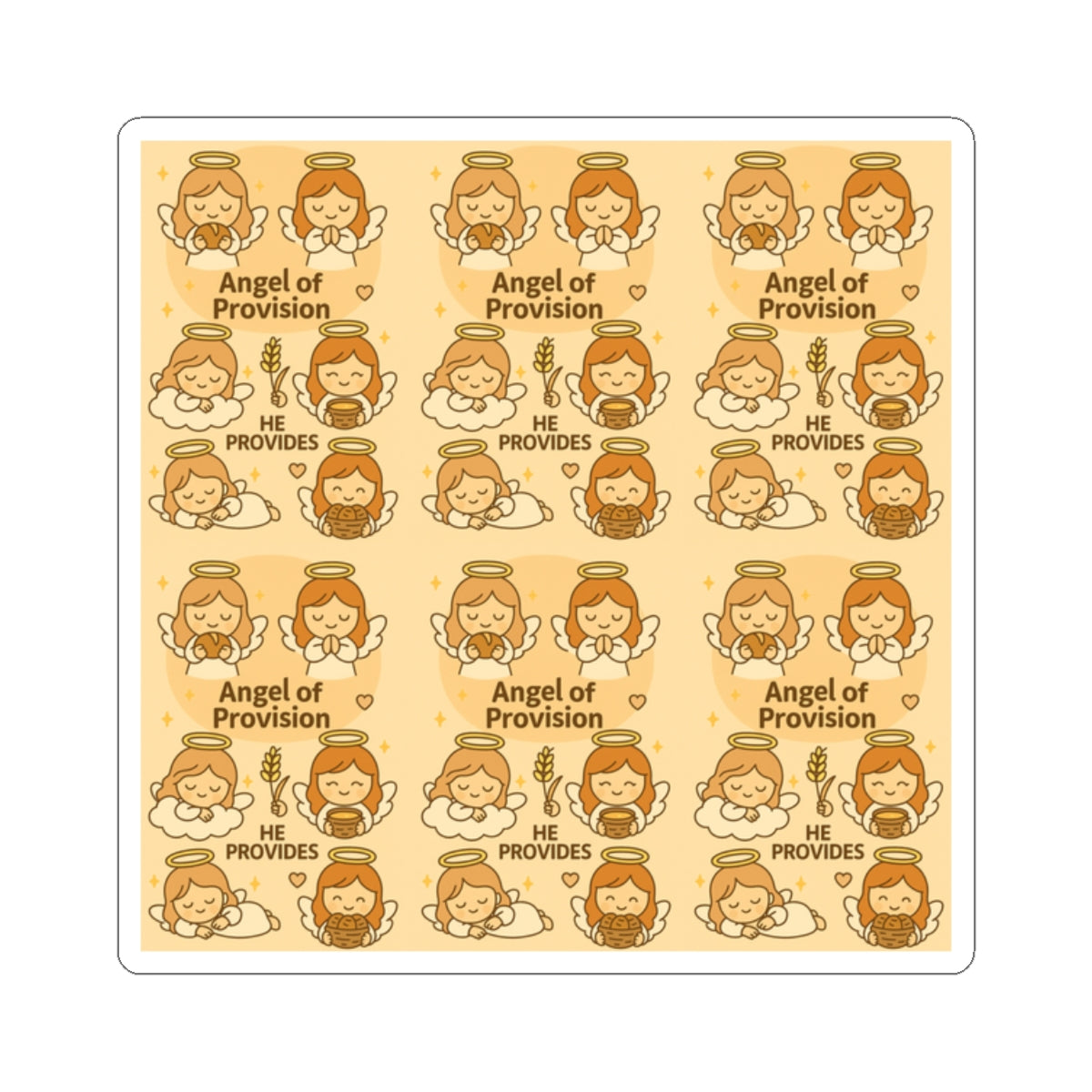 Angel of Provision - Christian Kawaii Sticker Set. Cute stickers reminding you of God’s faithful provision and care.