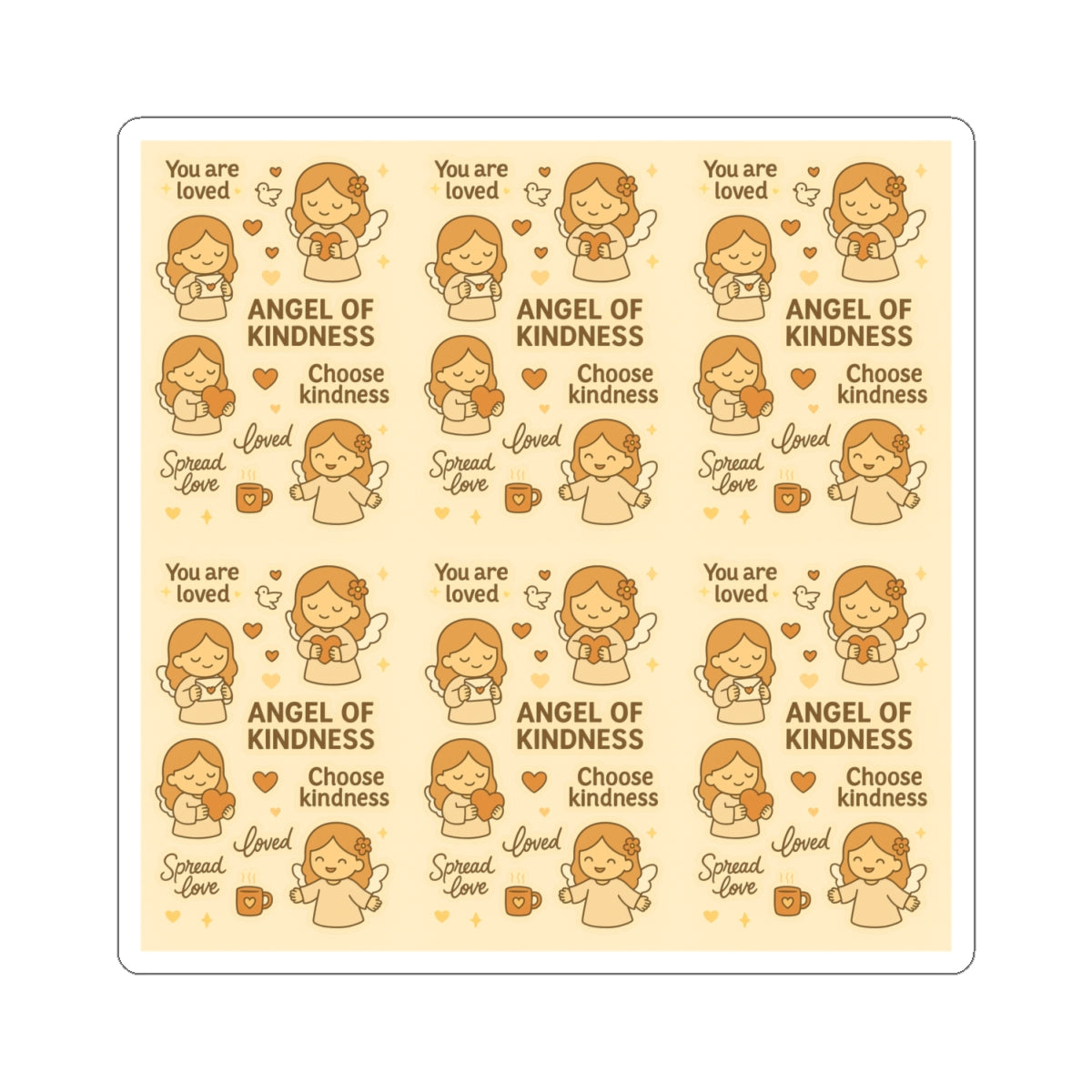 Angel of Kindness - Christian Kawaii Sticker Set. Lovely stickers encouraging kindness, love, and compassion every day.