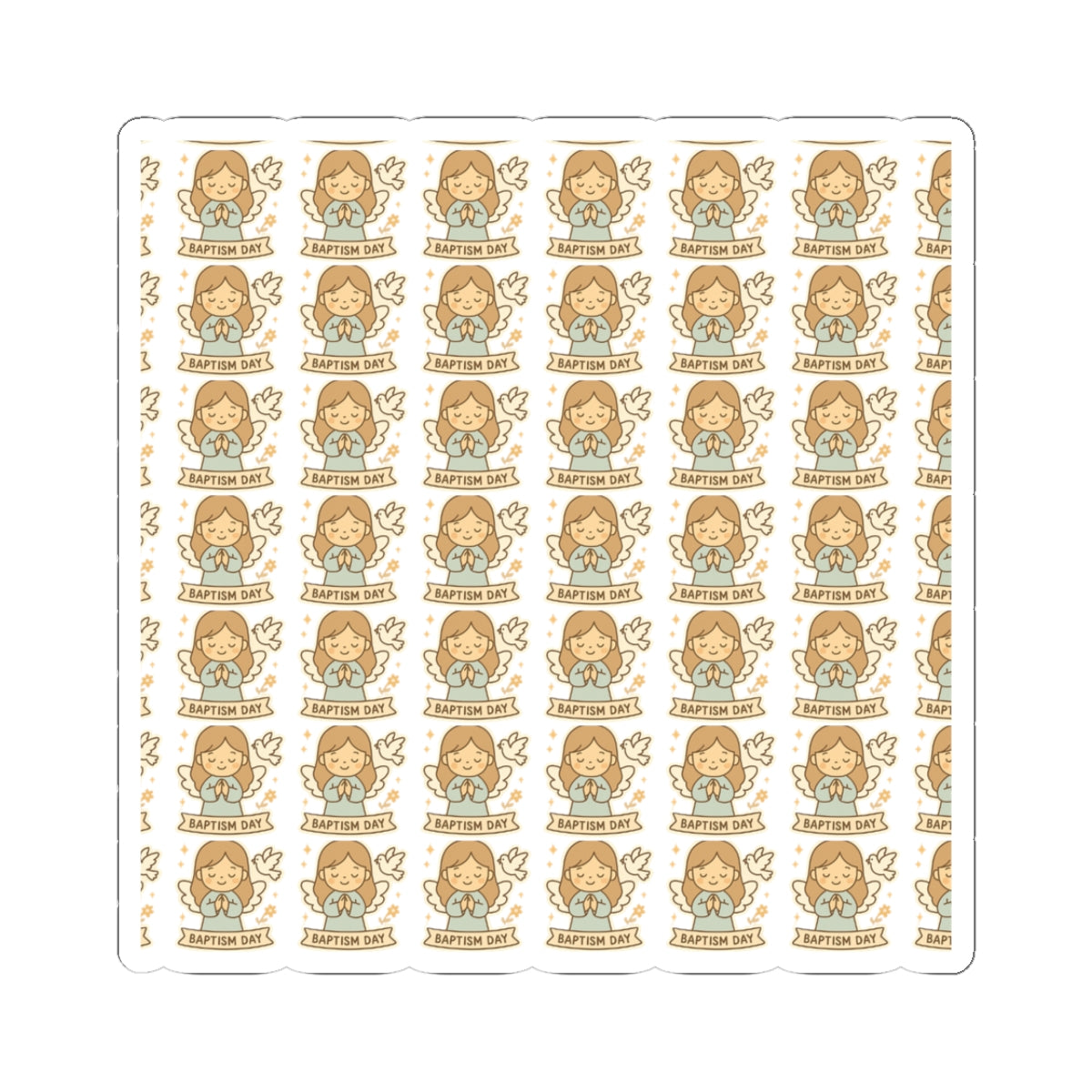 Baptism Angel , Baptism Day Stickers – Christian Kawaii Stickers for Christening, Baby Dedication & Faith Gifts. Celebrate the beauty of baptism with these sweet angel stickers filled with light, love, and faith.