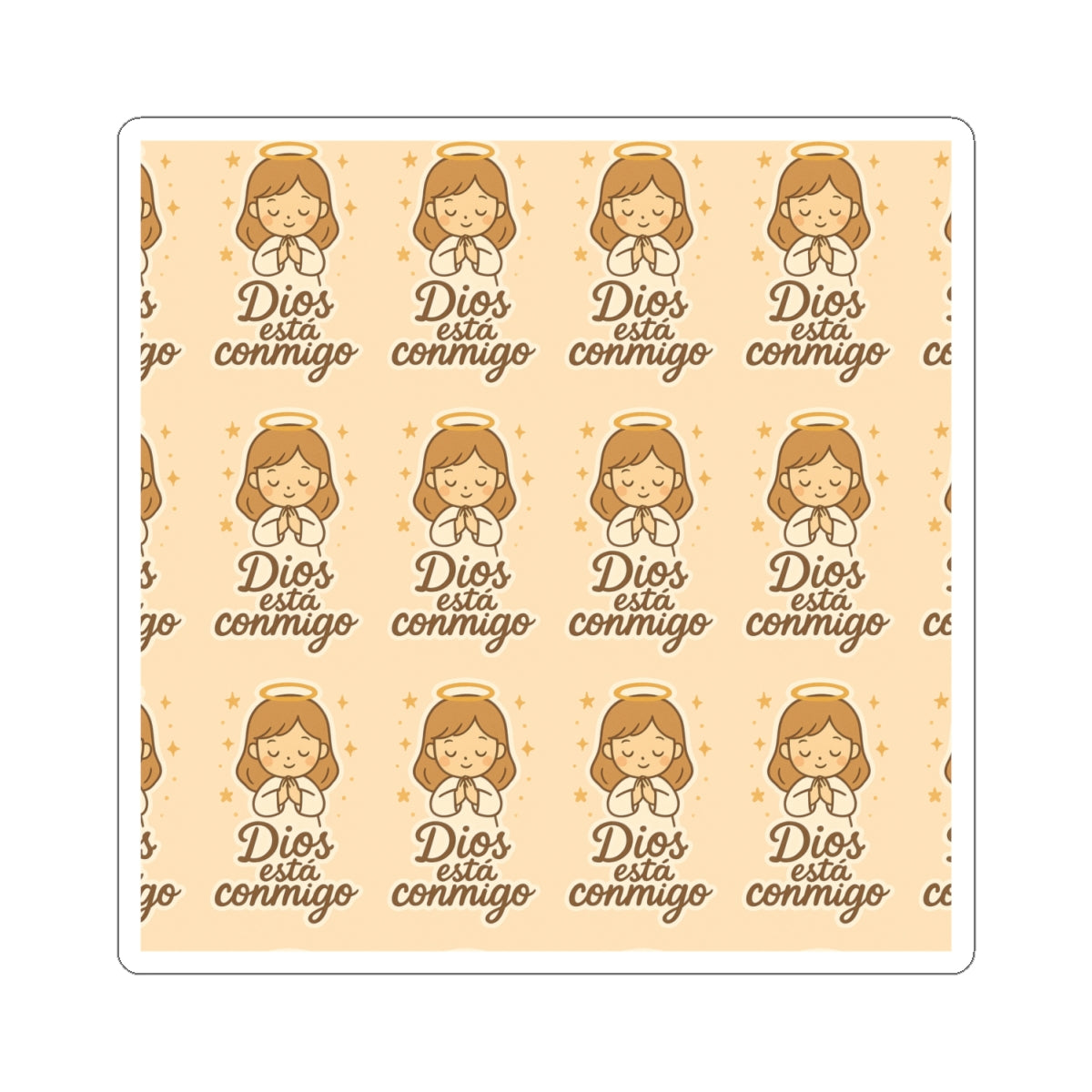 DIOS esta conmigo Faith love Spanish Christian Kawaii Stickers – Inspirational Angel Sheet for Faith, Gratitude & Healing. Faith speaks in Spanish too — let every sticker be a prayer full of love, peace, and healing.