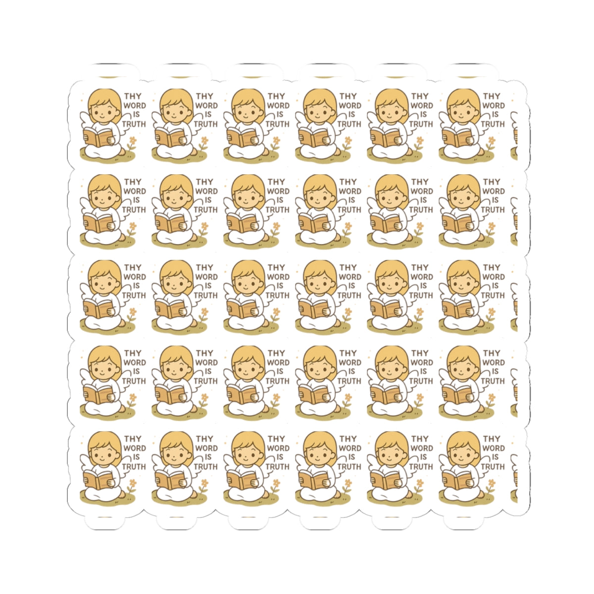Faith & Courage Angel, thy Word is truth Stickers – Kawaii Christian Sheet with Prayers, Scripture & Light-Inspired Affirmations. Faith doesn’t eliminate fear — it gives you the courage to walk through it. One sticker at a time.
