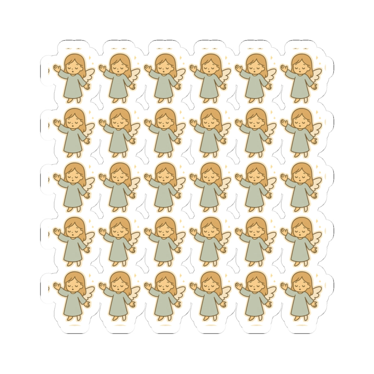 Minimalist Faith Angel Stickers faithy – Kawaii Christian Sheet for Spiritual Journaling & Encouragement. Gentle reminders of faith and light — in every little sticker.