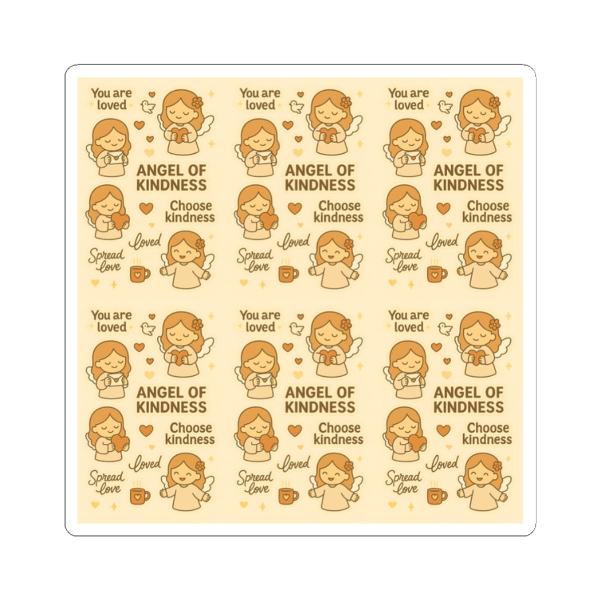 Angel of Kindness - Christian Kawaii Sticker Set. Lovely stickers encouraging kindness, love, and compassion every day.