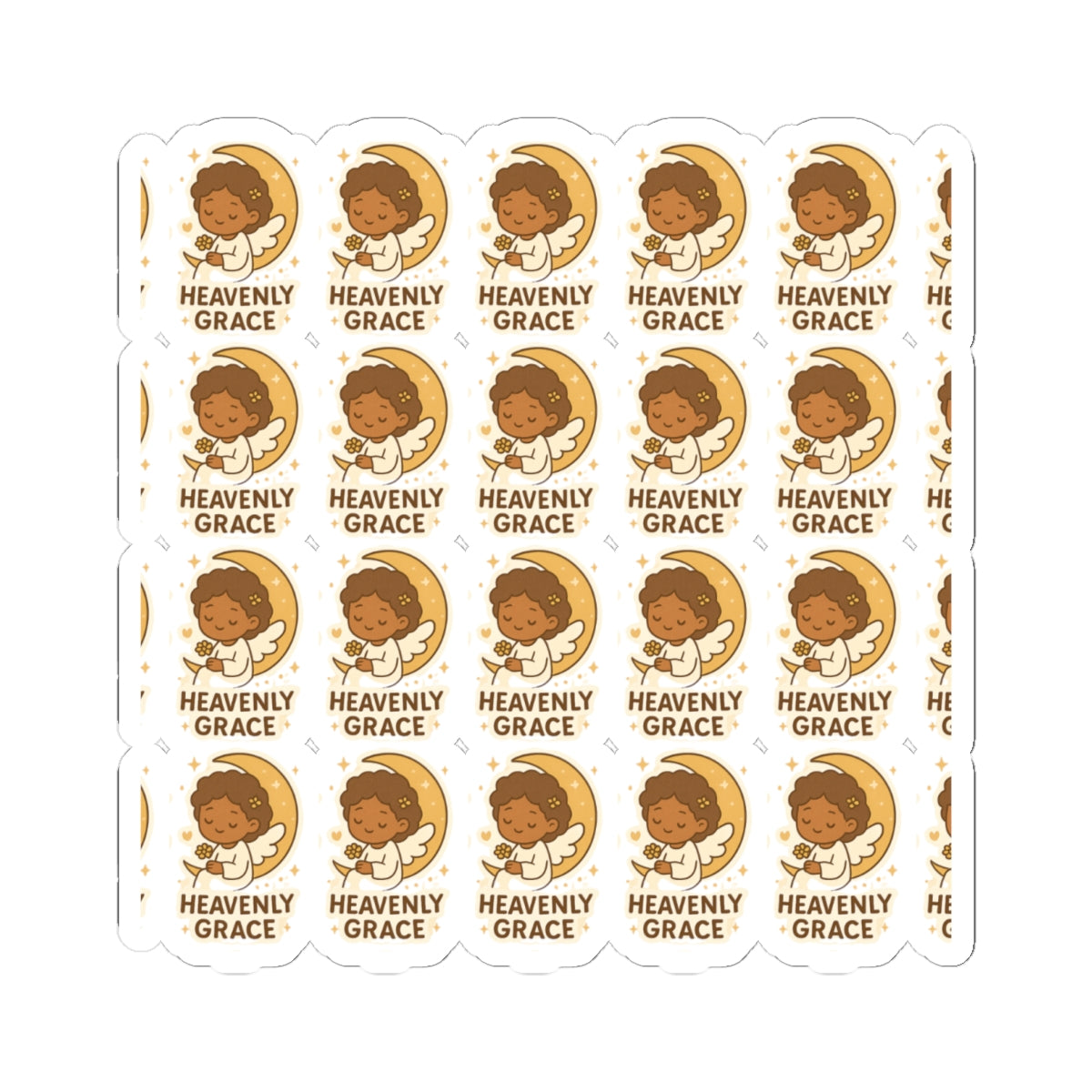 Amazing Grace Angel , “Heavenly Grace” Stickers – Kawaii Spiritual Faith Stickers with Bible Quotes. Faith-filled moments of grace, comfort, and divine beauty—wrapped in angel wings.