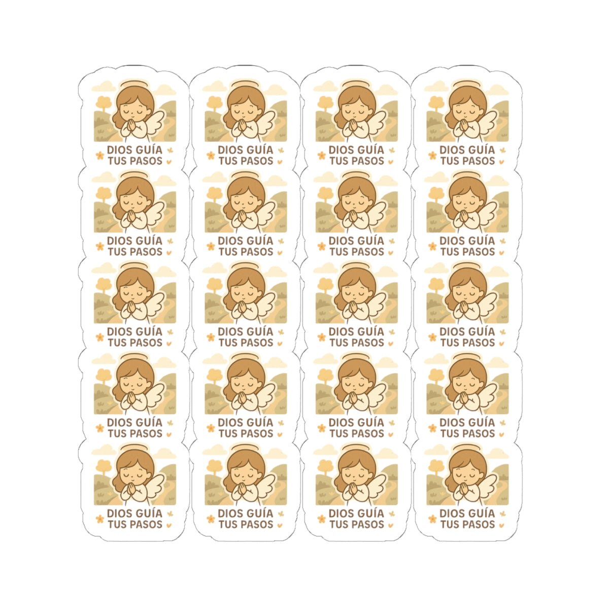 Divine Purpose Angel, DIOS guía tus pasos – God guides your steps Stickers in Spanish – Inspirational Christian Printables for Encouragement & Faith. Encouraging messages of purpose, promise, and divine light to uplift your spirit daily.