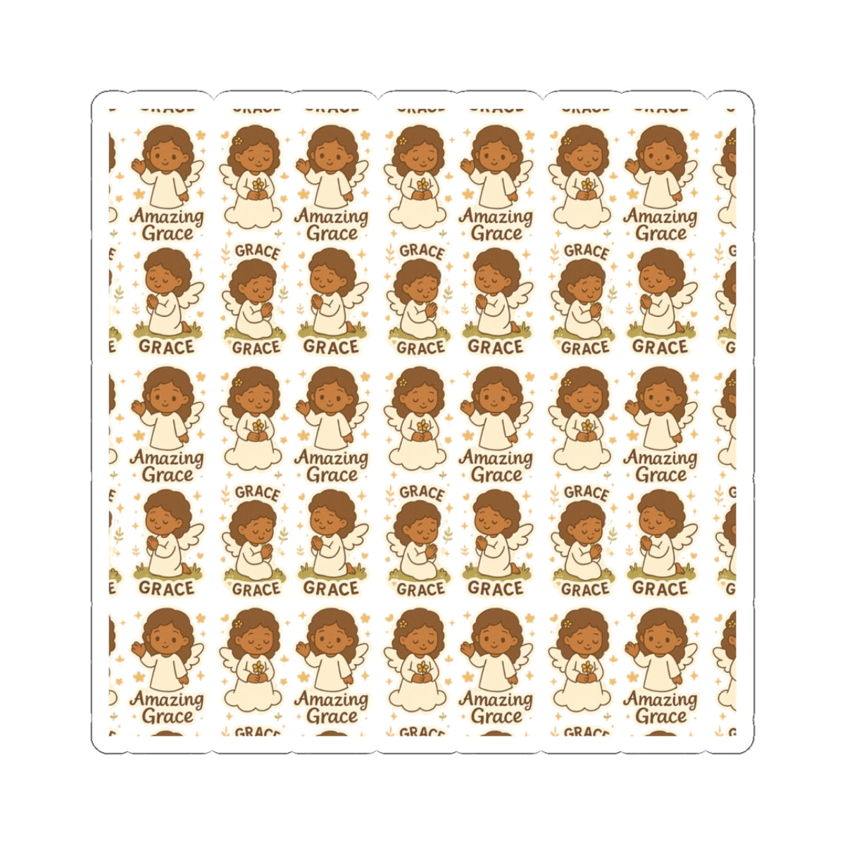 Amazing Grace Angel , Amazing Grace ,GracesStickers – Kawaii Spiritual Faith Stickers with Bible Quotes. Faith-filled moments of grace, comfort, and divine beauty—wrapped in angel wings.