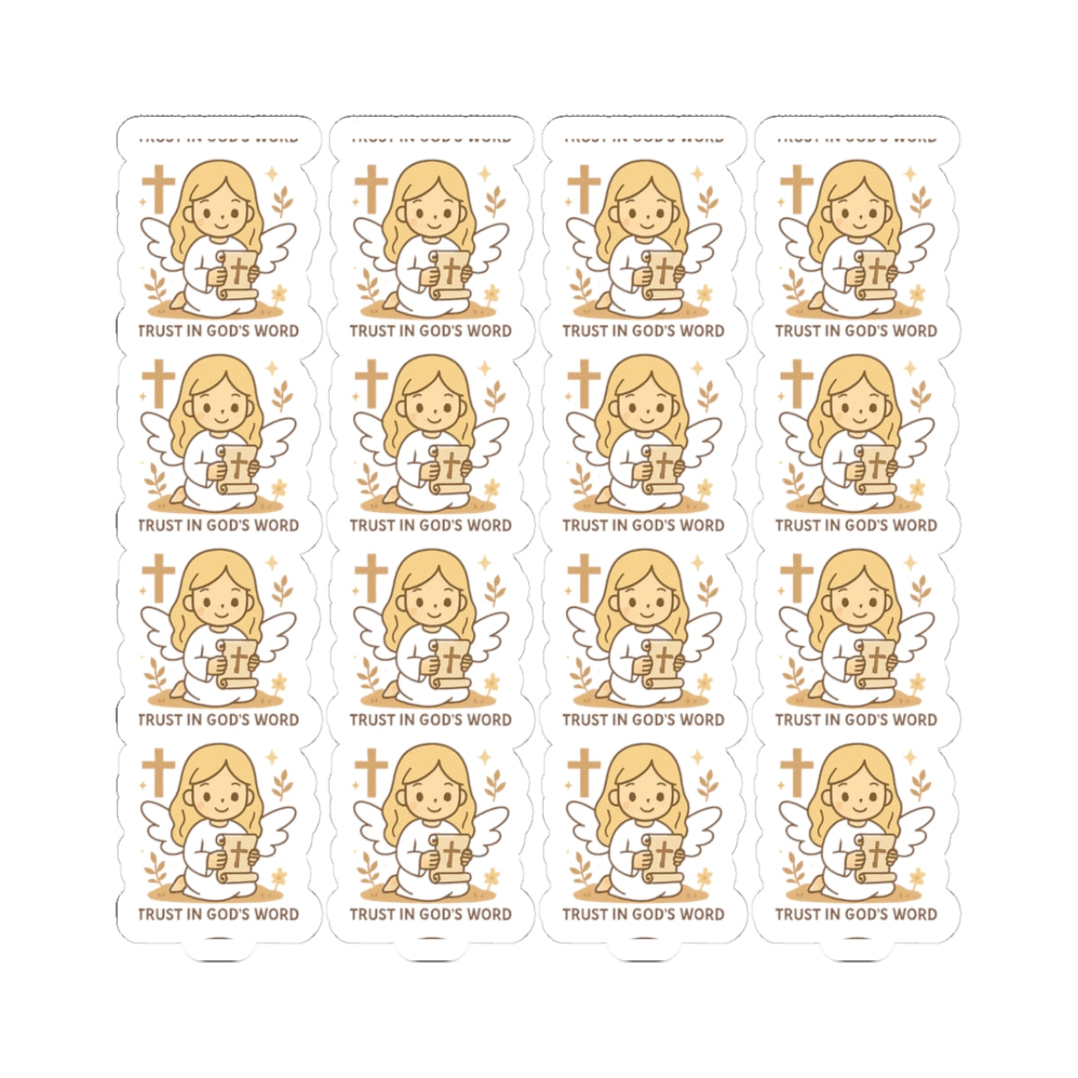 Bible Study Angel , Trust in God’s Word Stickers – Christian Scripture Kawaii Stickers for Journals & Faith Gifts. Bring light, strength, and joy to your quiet time with these tender Scripture angels.
