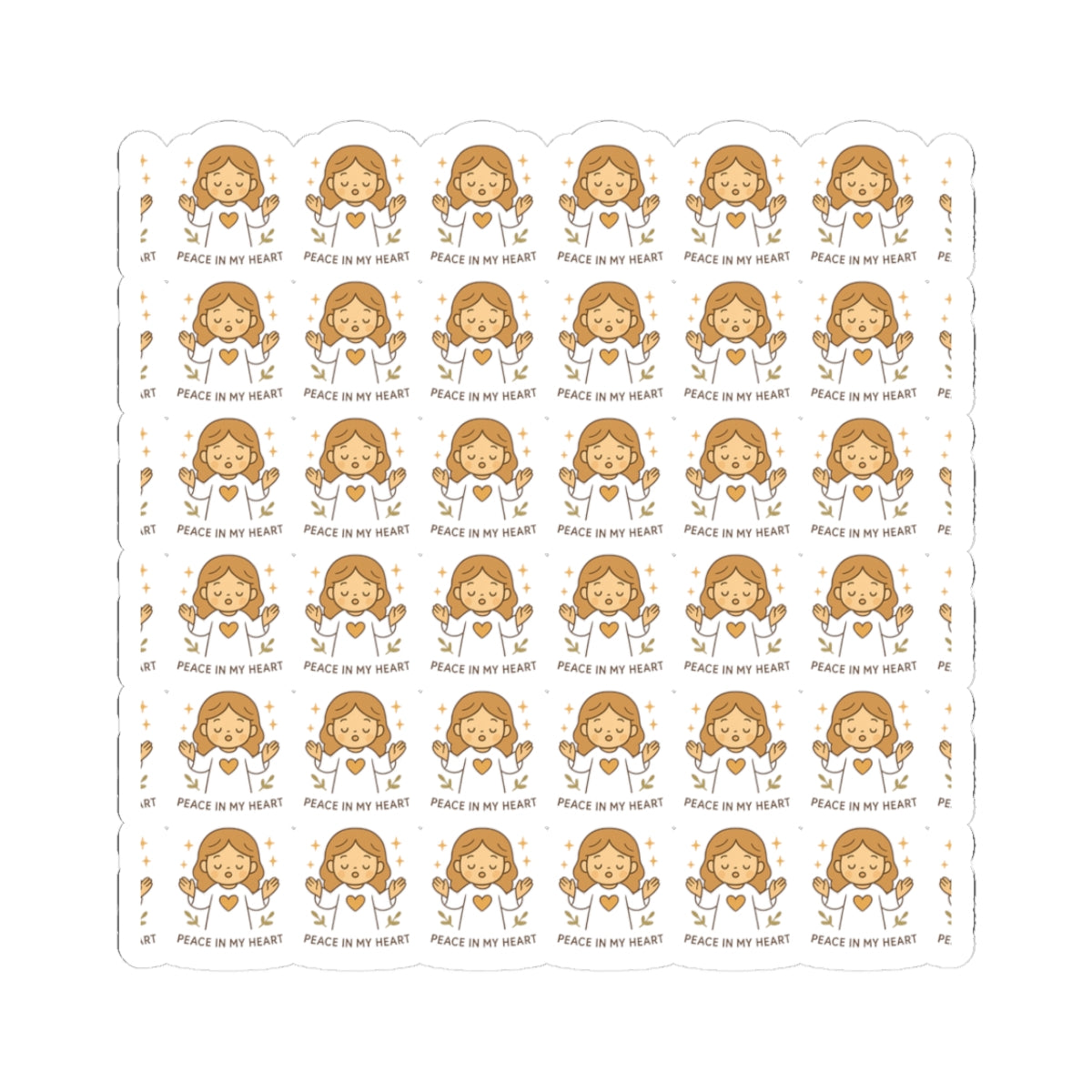 Peace & Prayer Angel ,Peace in my hearth Stickers – Kawaii Christian Sheet with Calming Affirmations & Biblical Comfort. When words fall short, let peace and prayer speak through every sticker.