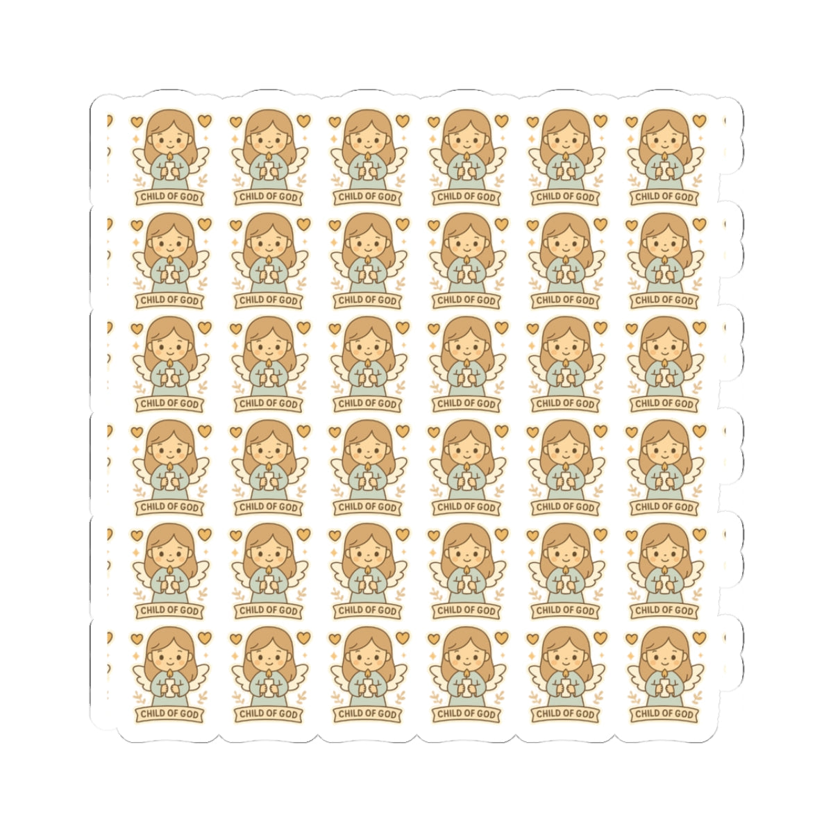 Baptism Angel , Child of GOD Stickers – Christian Kawaii Stickers for Christening, Baby Dedication & Faith Gifts. Celebrate the beauty of baptism with these sweet angel stickers filled with light, love, and faith.