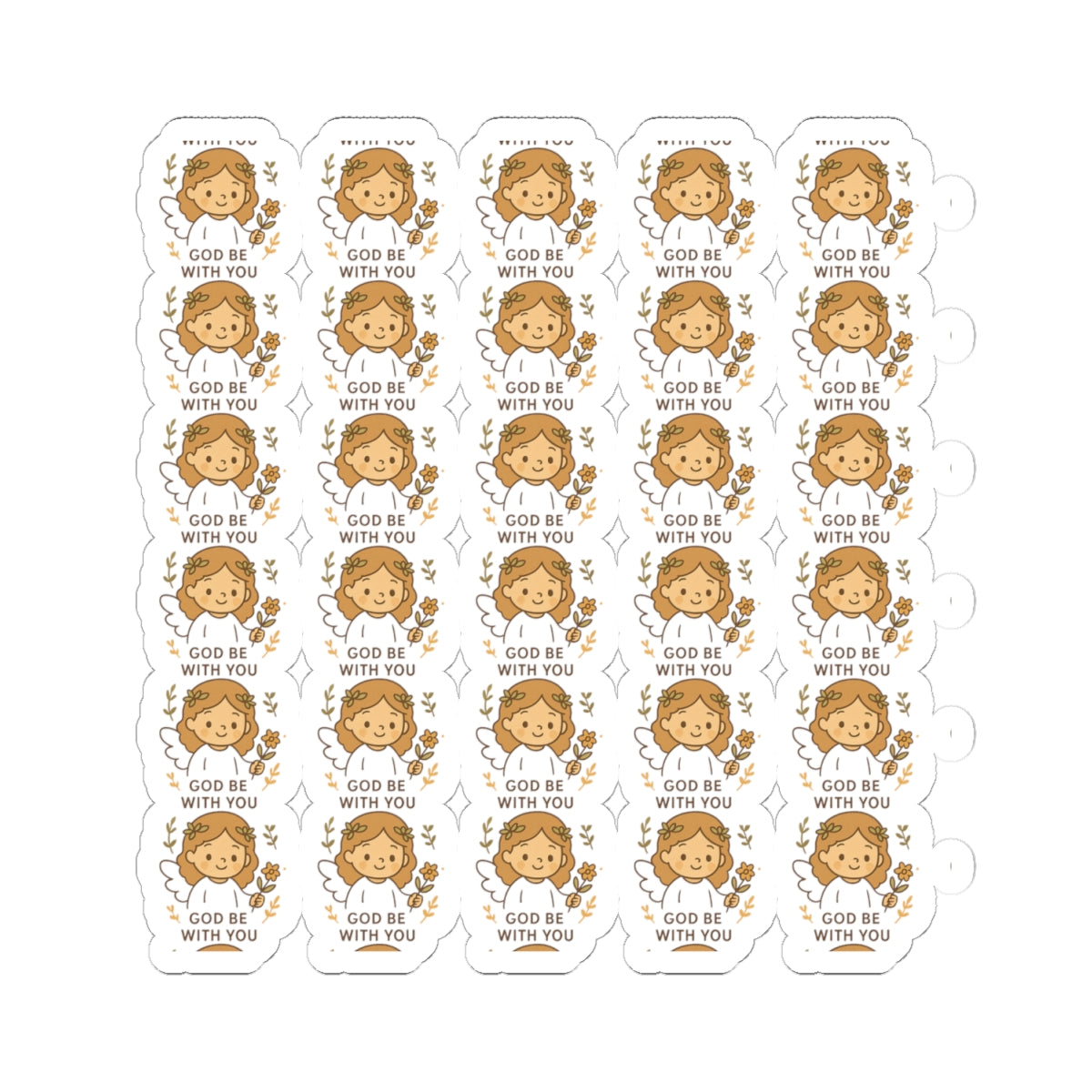 Peace & Prayer Angel ,GOD be with you Stickers – Kawaii Christian Sheet with Calming Affirmations & Biblical Comfort. When words fall short, let peace and prayer speak through every sticker.
