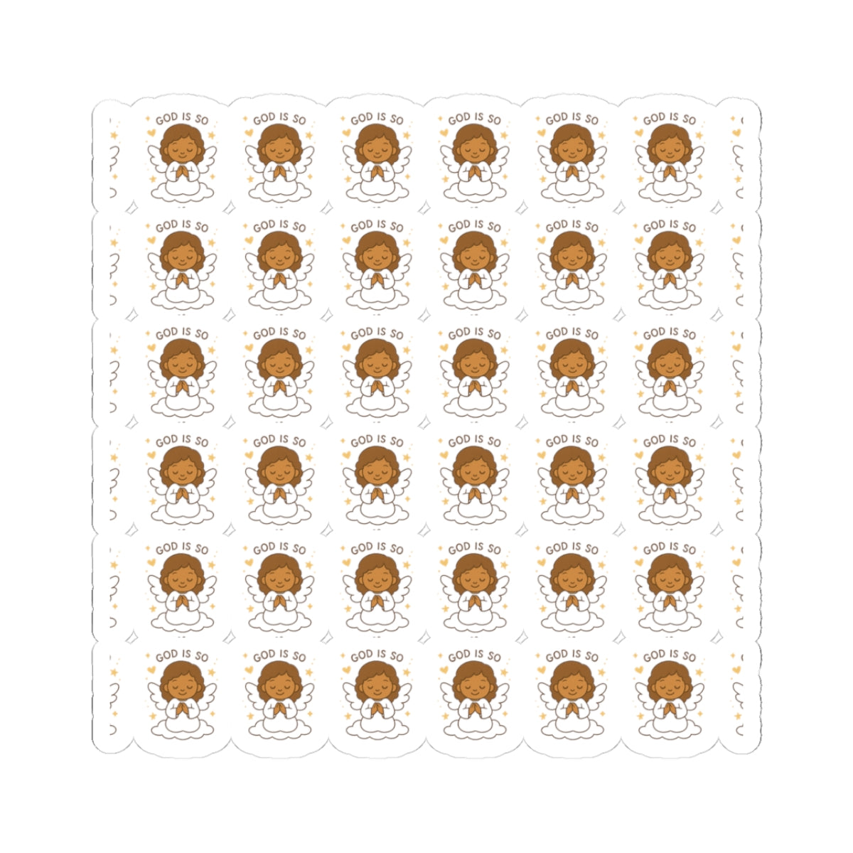 Grace-Filled Angel,GOD is so ✨⚡️Stickers – Kawaii Style with Christian Quotes on Peace and Purpose. Gentle reminders of God’s grace, peace, and divine purpose—carried by angel wings.