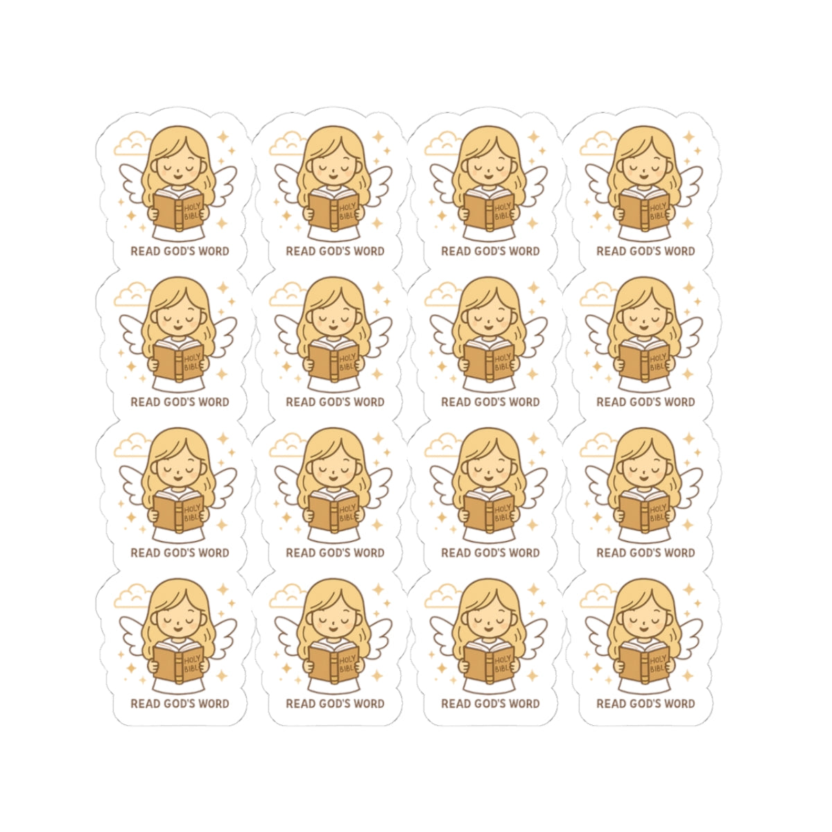 Bible Study Angel , Read God’s Word Stickers – Christian Scripture Kawaii Stickers for Journals & Faith Gifts. Bring light, strength, and joy to your quiet time with these tender Scripture angels.