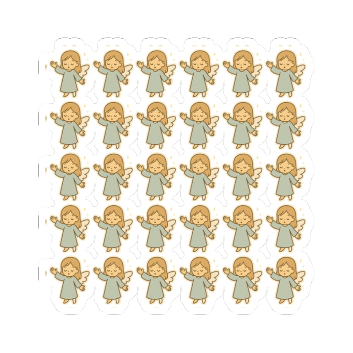 Minimalist Faith Angel Stickers faithy – Kawaii Christian Sheet for Spiritual Journaling & Encouragement. Gentle reminders of faith and light — in every little sticker.