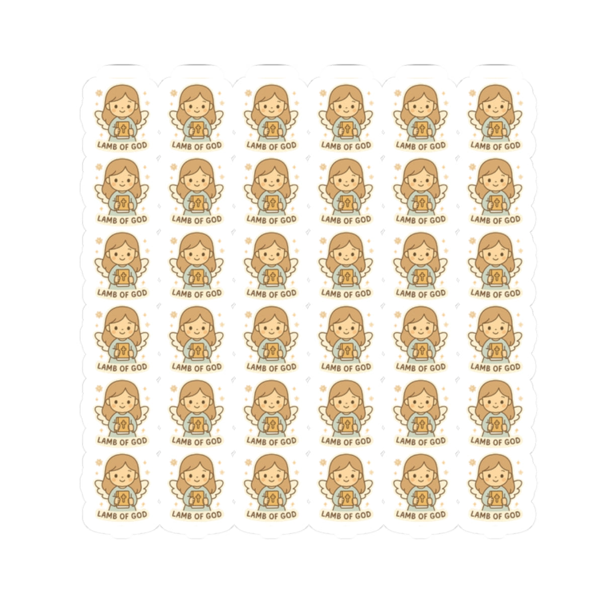 Baptism Angel , Lamb of GOD Stickers – Christian Kawaii Stickers for Christening, Baby Dedication & Faith Gifts. Celebrate the beauty of baptism with these sweet angel stickers filled with light, love, and faith.