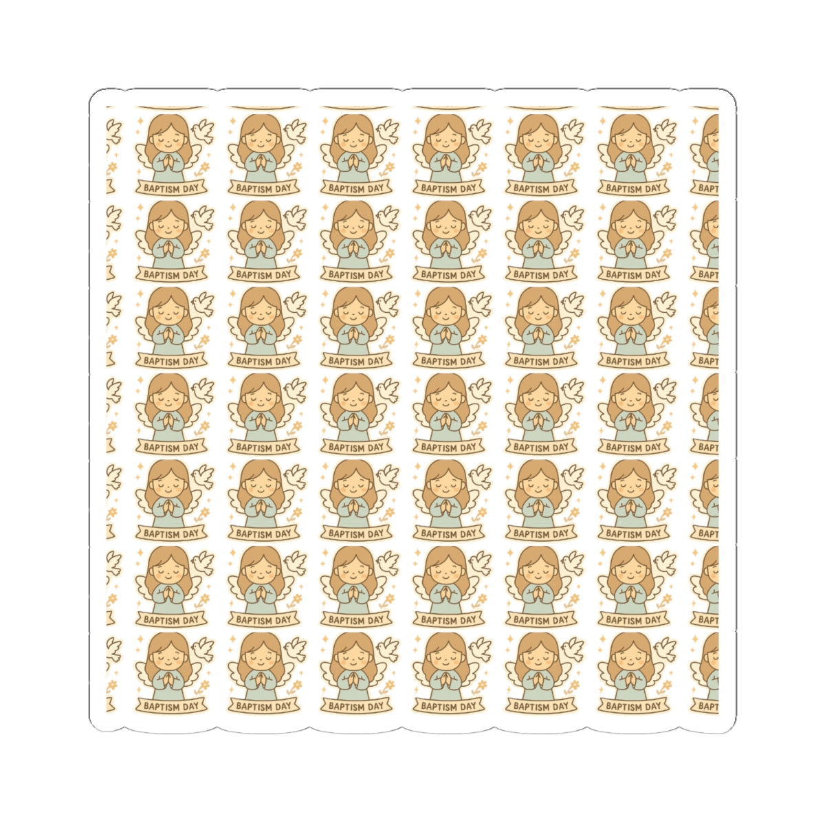 Baptism Angel , Baptism Day Stickers – Christian Kawaii Stickers for Christening, Baby Dedication & Faith Gifts. Celebrate the beauty of baptism with these sweet angel stickers filled with light, love, and faith.