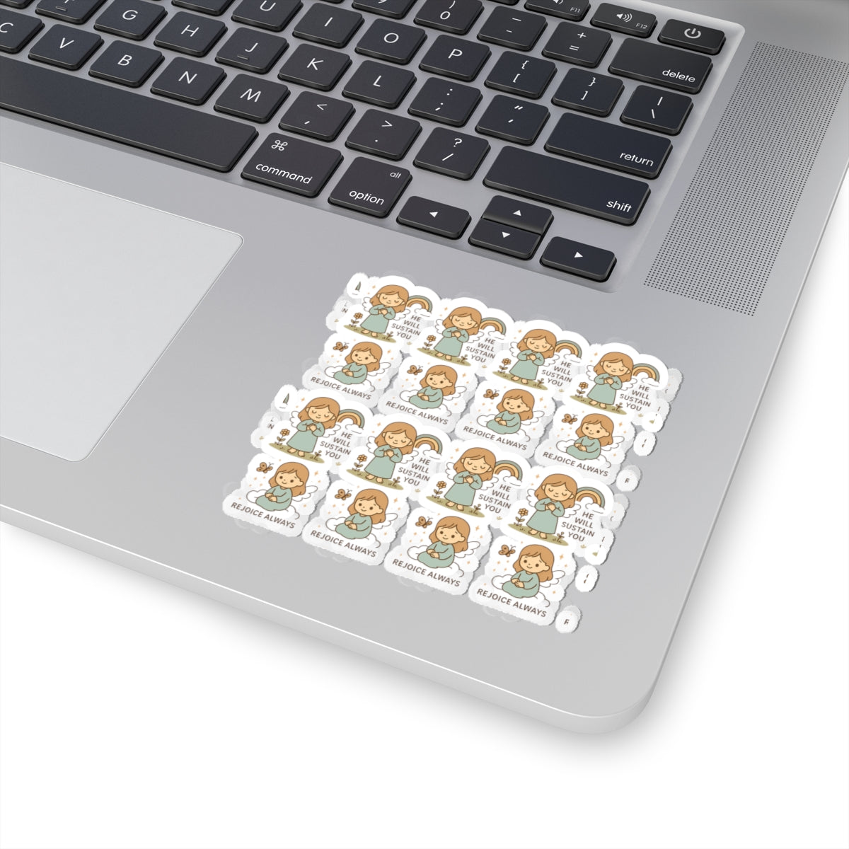 Christian Angel Stickers – Pastel Faith-Inspired Kawaii Sheet with Uplifting Bible Affirmations. Faith for your heart. Peace for your soul. Hope in every sticker.
