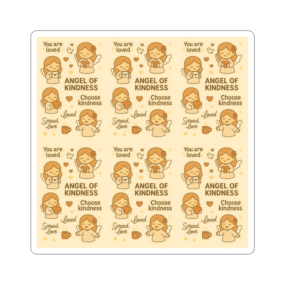 Angel of Kindness - Christian Kawaii Sticker Set. Lovely stickers encouraging kindness, love, and compassion every day.