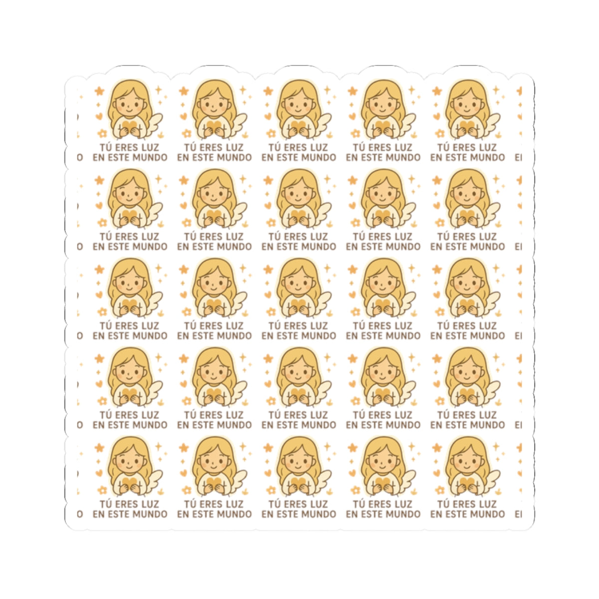 Divine Purpose Angel , Tú eres luz en este mundo – You are light in this world Stickers in Spanish – Inspirational Christian Printables for Encouragement & Faith. Encouraging messages of purpose, promise, and divine light to uplift your spirit daily.