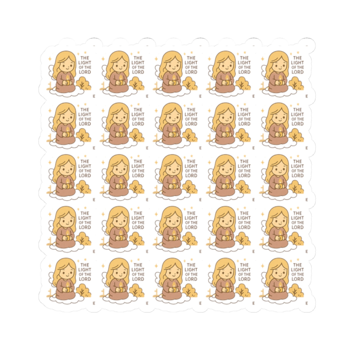The light of the lordShine Your Light – Christian Angel Stickers | Faith-Inspired Kawaii Sheet with Candle of Hope. Because when you walk in faith… you carry the light.