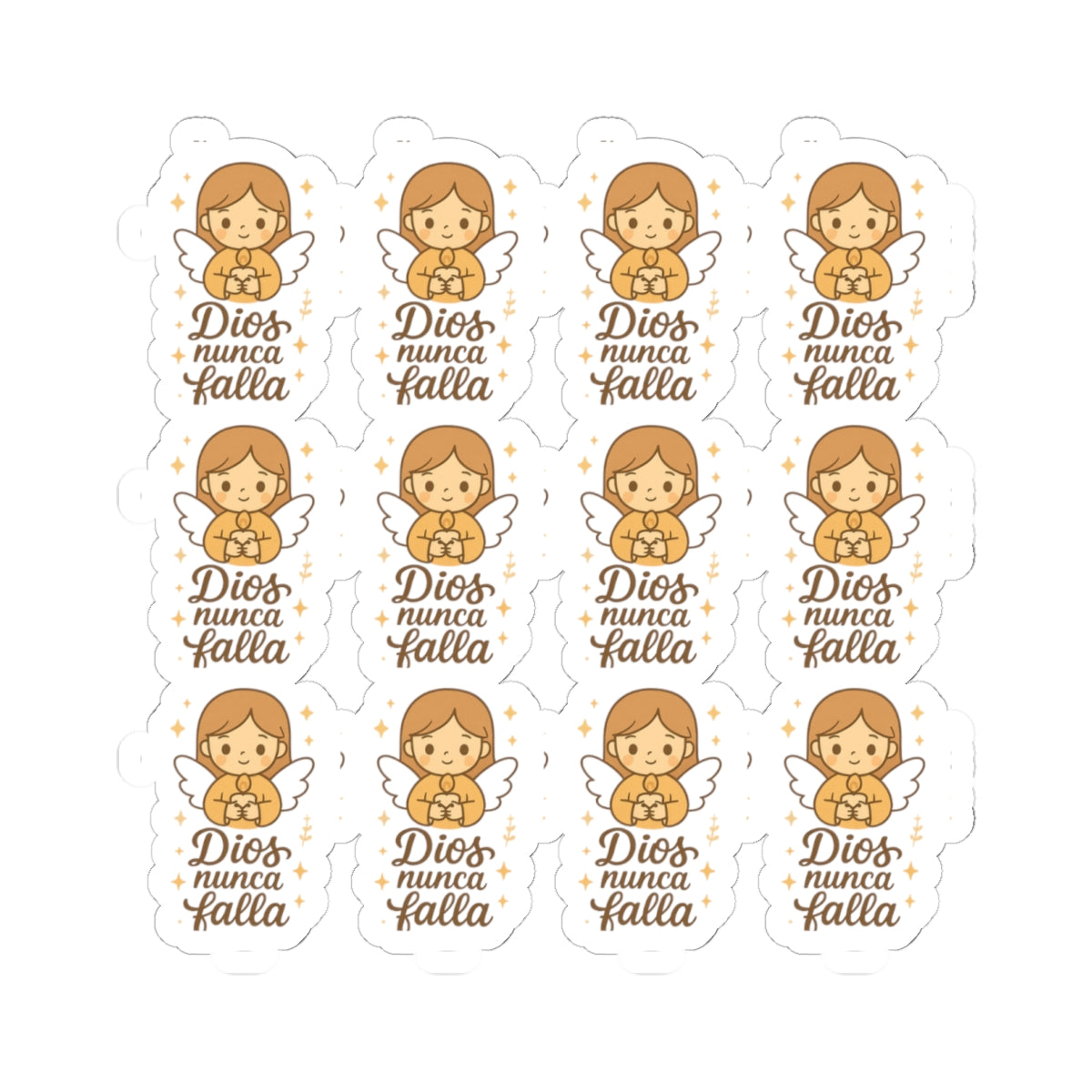 DIOS nunca falla Spanish Christian Stickers – Kawaii Angels with Faith Phrases for Journaling, Encouragement & Daily Peace. Because sometimes, your faith just needs a visual reminder in your own language.