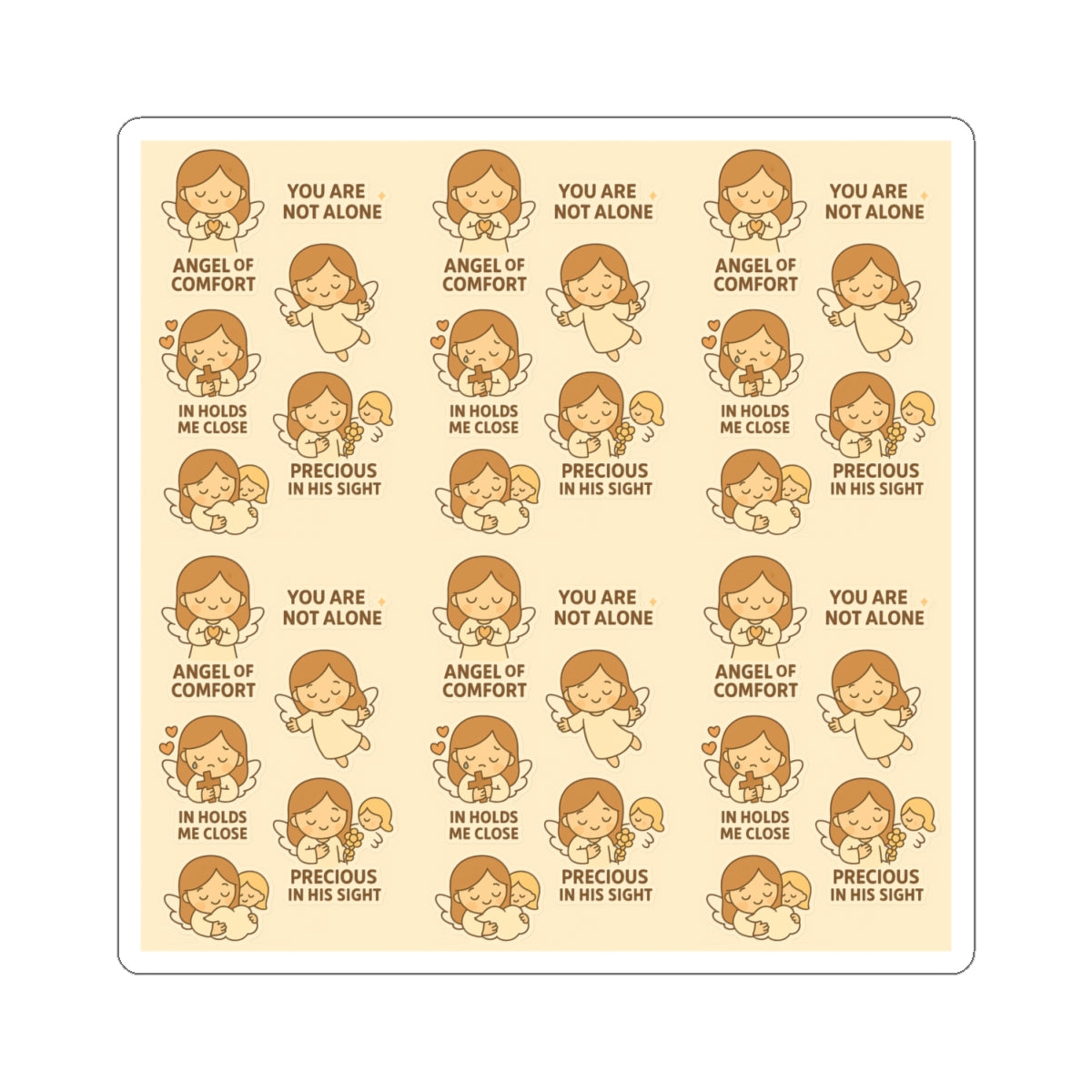 Angel of Comfort – Kawaii Christian Sticker Sheet