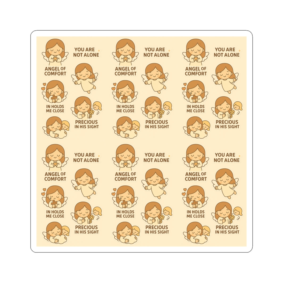 Angel of Comfort – Kawaii Christian Sticker Sheet