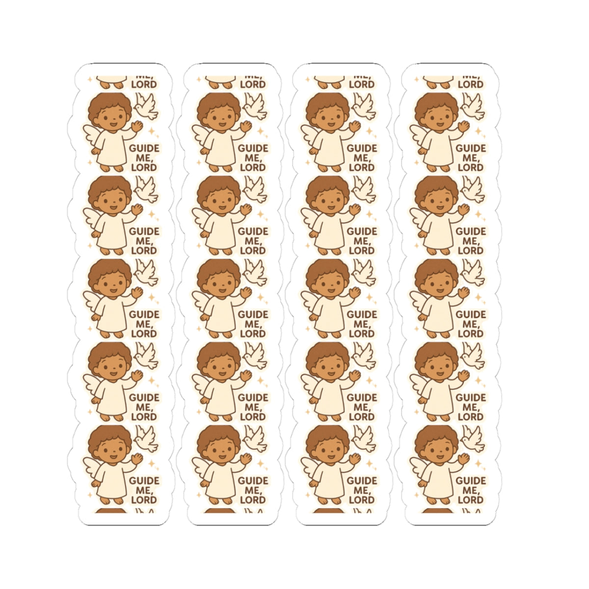 Faith & Kindness Angel Stickers .Guide me Lord– Kawaii Christian Sheet with Affirmations of Love, Blessing & Prayer. Let kindness, faith, and guidance follow you — one angel at a time.