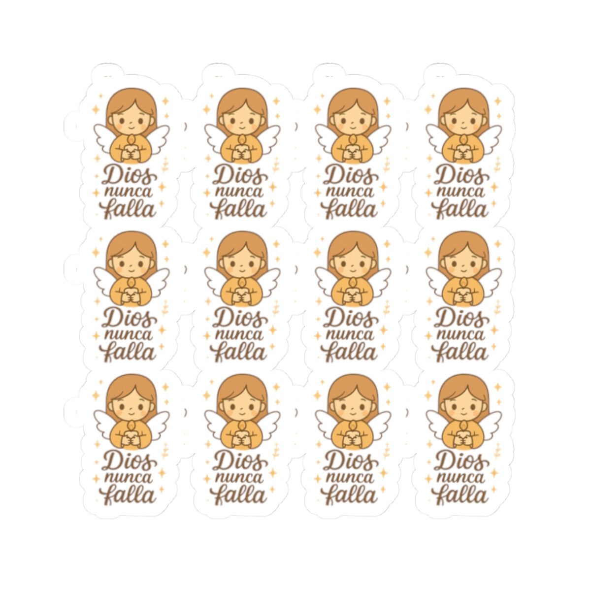DIOS nunca falla Spanish Christian Stickers – Kawaii Angels with Faith Phrases for Journaling, Encouragement & Daily Peace. Because sometimes, your faith just needs a visual reminder in your own language.