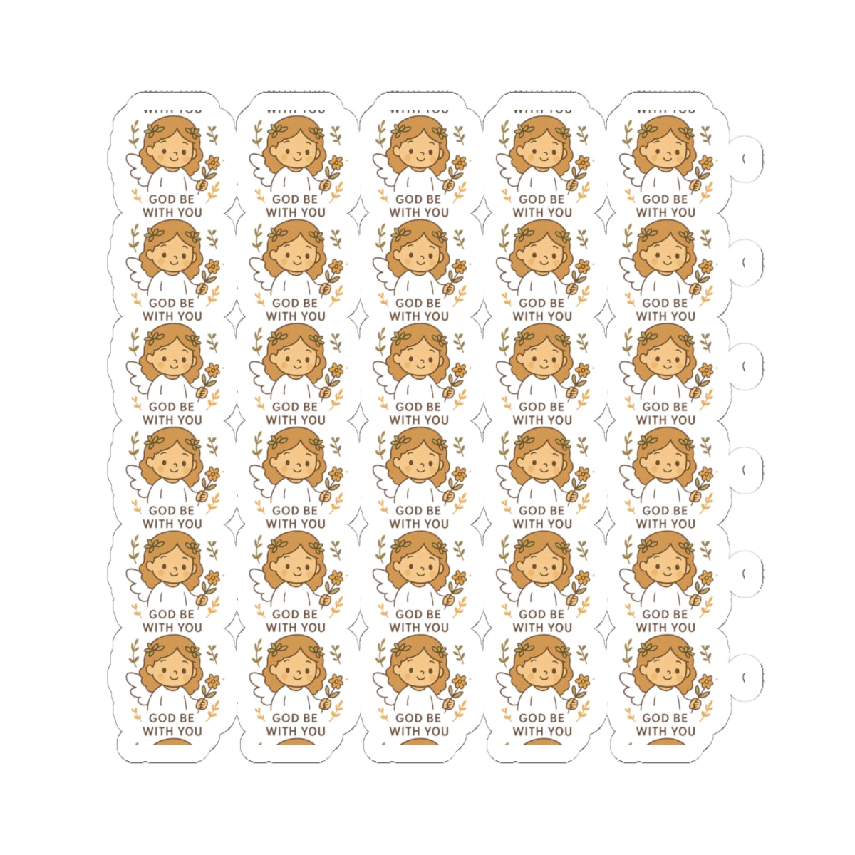 Peace & Prayer Angel ,GOD be with you Stickers – Kawaii Christian Sheet with Calming Affirmations & Biblical Comfort. When words fall short, let peace and prayer speak through every sticker.