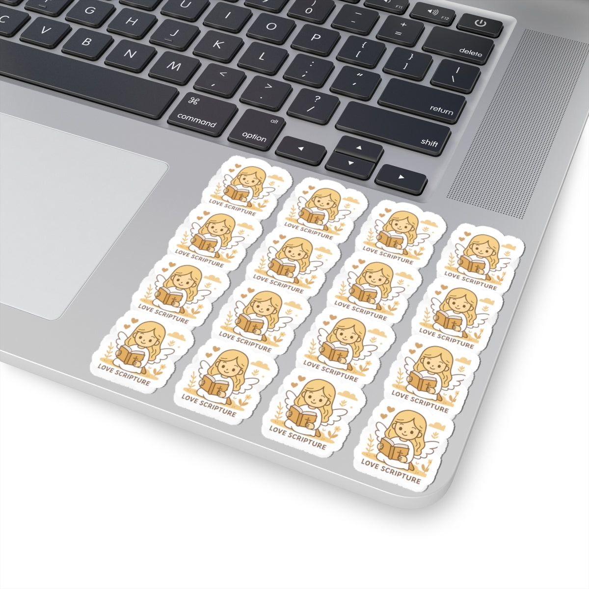 Bible Study Angel , Love Scripture Stickers – Christian Scripture Kawaii Stickers for Journals & Faith Gifts. Bring light, strength, and joy to your quiet time with these tender Scripture angels.