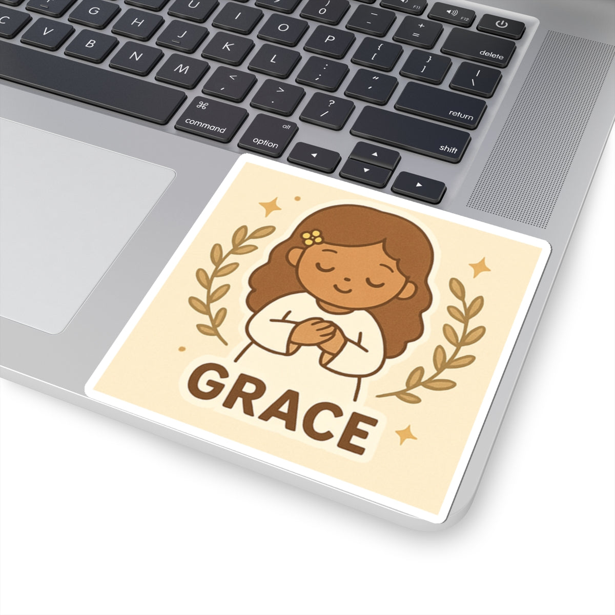 Grace Angel Sticker - God's Grace, Cute Angel Decor, Faith-Based Gift, Aesthetic Laptop Stickers, Inspirational Art, Bible Verse Decor