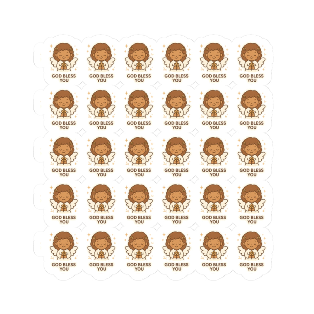 Faith & Kindness Angel Stickers ,GOD bless you – Kawaii Christian Sheet with Affirmations of Love, Blessing & Prayer. Let kindness, faith, and guidance follow you — one angel at a time.