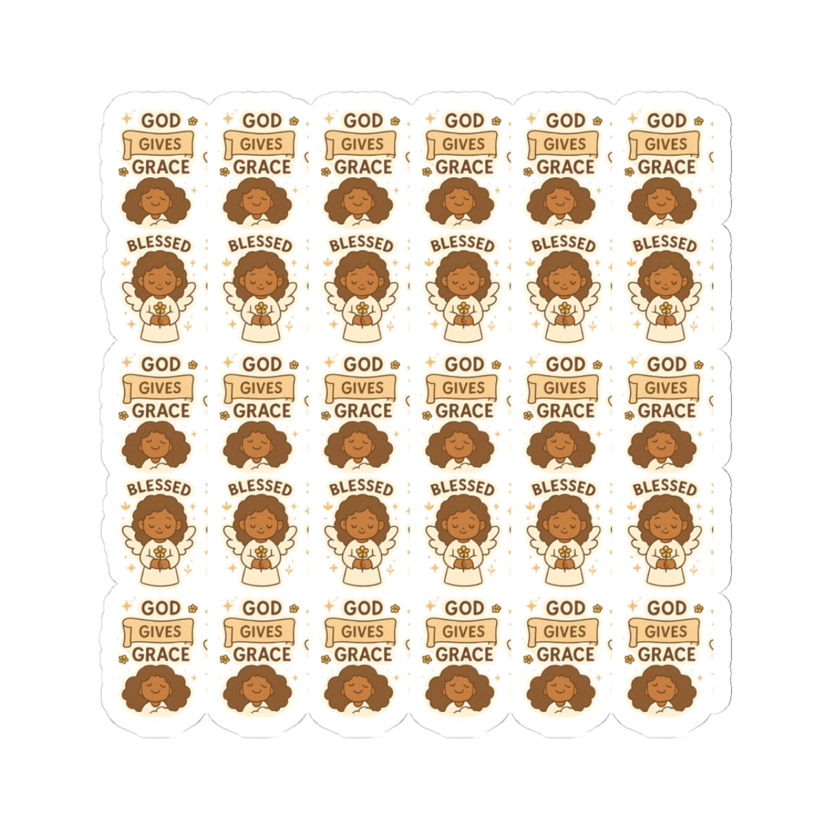 Amazing Grace Angel ,Blessed,GOD GivesStickers – Kawaii Spiritual Faith Stickers with Bible Quotes. Faith-filled moments of grace, comfort, and divine beauty—wrapped in angel wings.